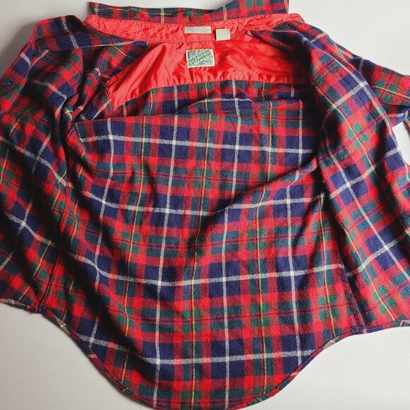 Vtg 80's Outdoor Exchange Button Down Shirt Medium Red Plaid Flannel Long Sleeve - Picture 3 of 8